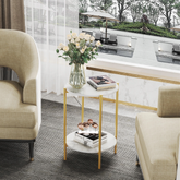 Okrúhly bočný stolík z kameňa