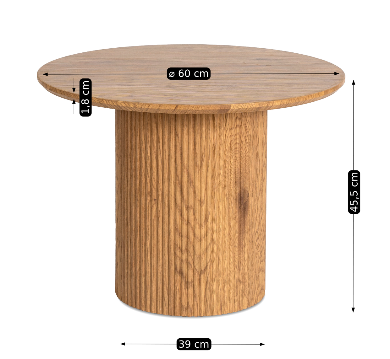 Dubový latkový mini stolík