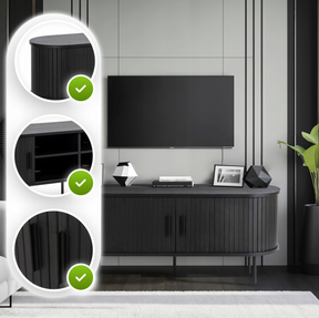 Loftový čierny TV stolík Trish 120