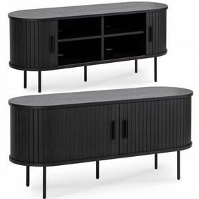 Loftový čierny TV stolík Trish 120