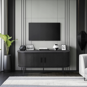 Loftový čierny TV stolík Trish 120