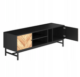 Moderný čierno-drevený TV stolík 150