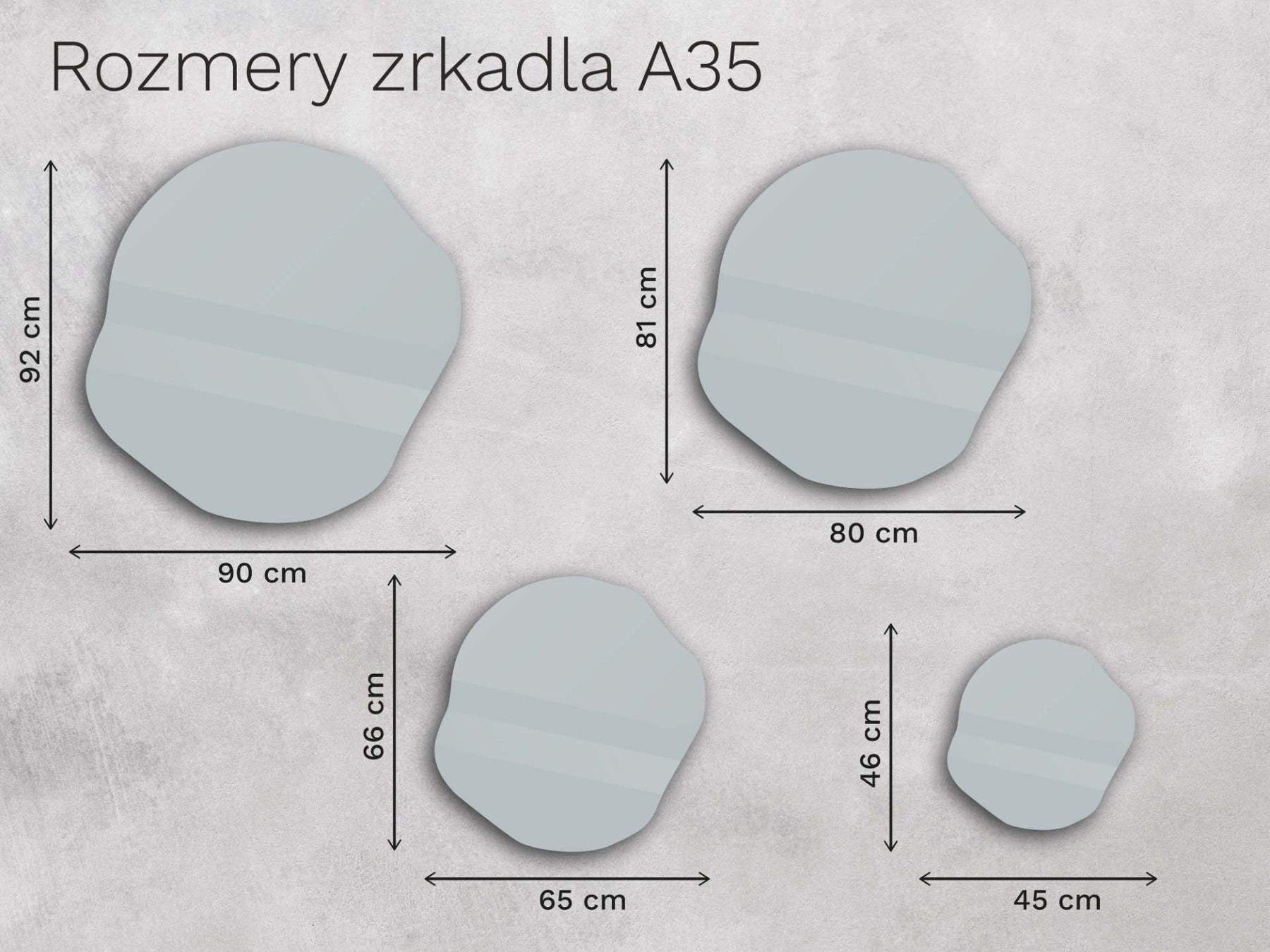 Organické LED zrkadlo s osvetlením A35